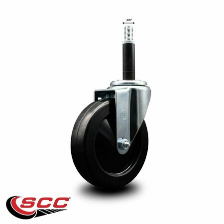 Service Caster 5'' Hard Rubber Wheel Swivel 3/4'' Expanding Stem Caster SCC-EX20S514-HRS-34